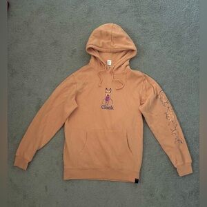 Orange Cloak Hoodie with Dog Graphic Unisex Size S
